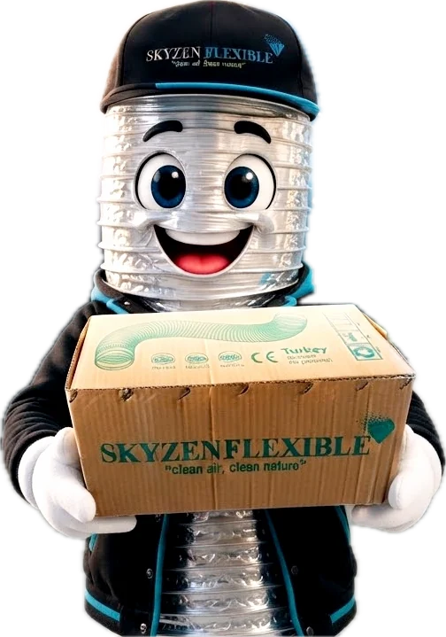 Elinde SKYZEN kutusu tutan maskot